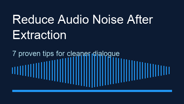 7 Proven Ways to Reduce Audio Noise After Extraction